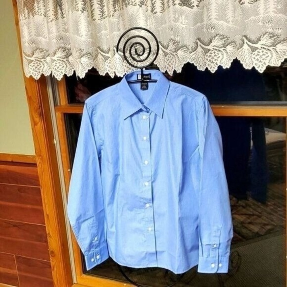 Hartwell Mens Blue Micro Check Long Sleeve Button Down Shirt Size Medium NEW